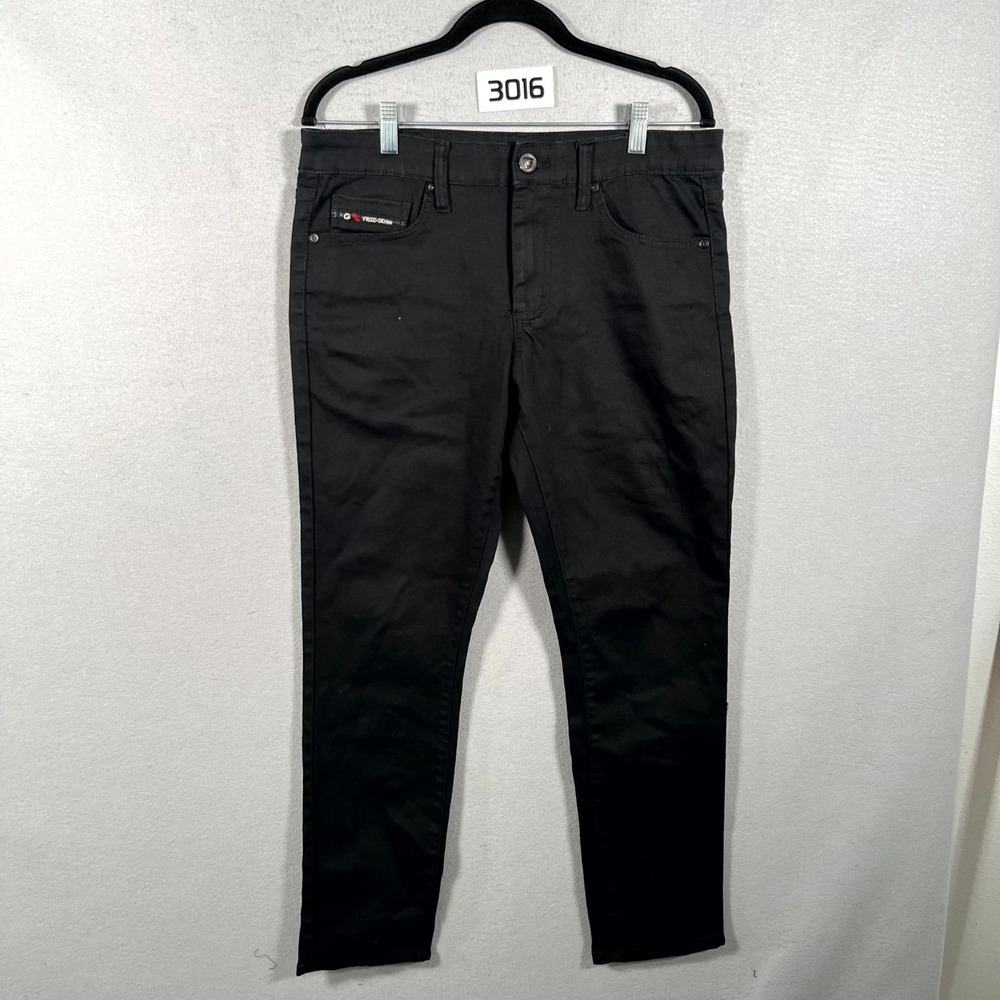 G Fried Denim Jeans Mens 32x30 Black Cotton Stretch Slim Fit Dark Wash Straight